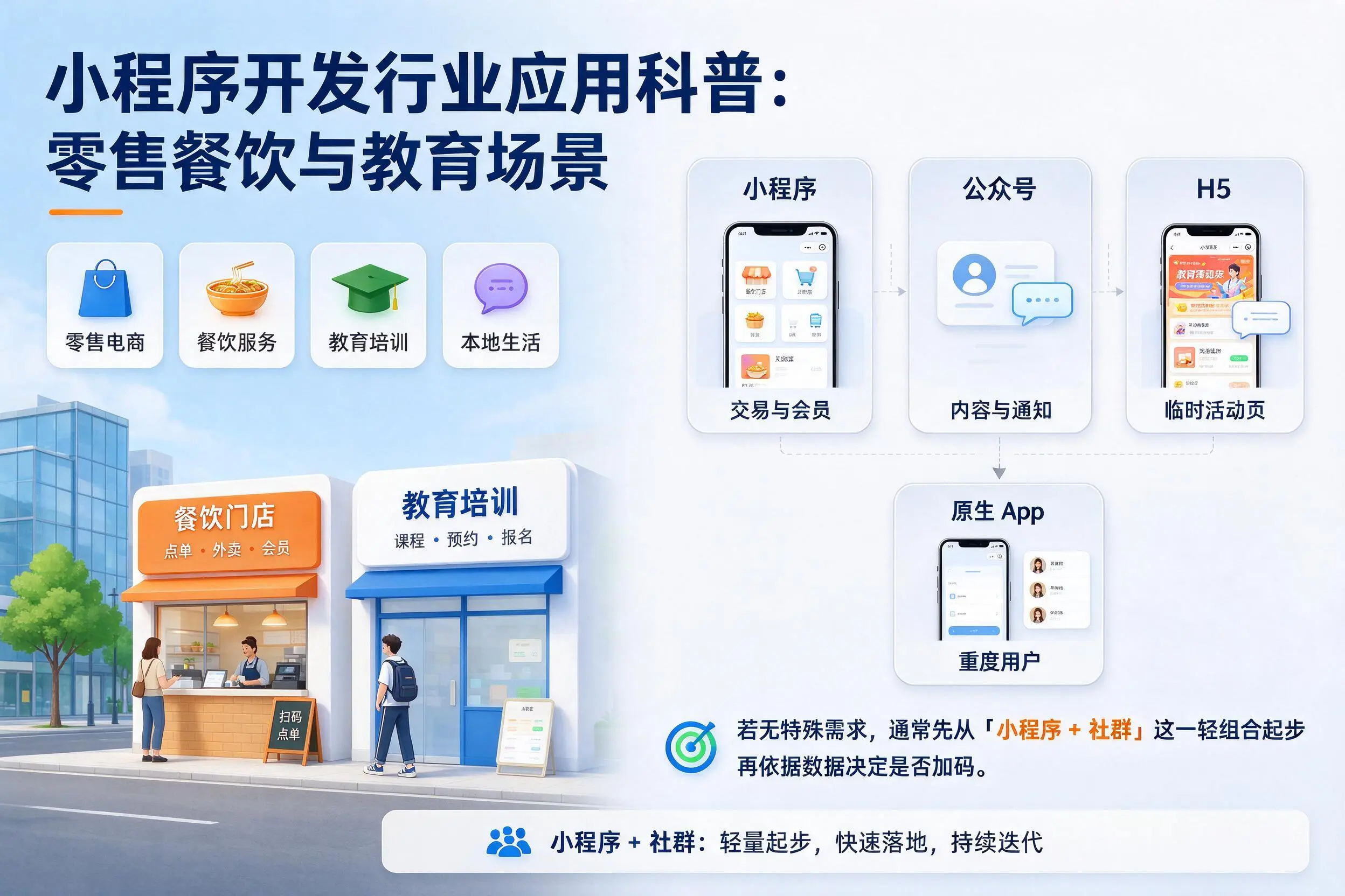陇南小程序开发行业应用科普:零售餐饮与教育场景