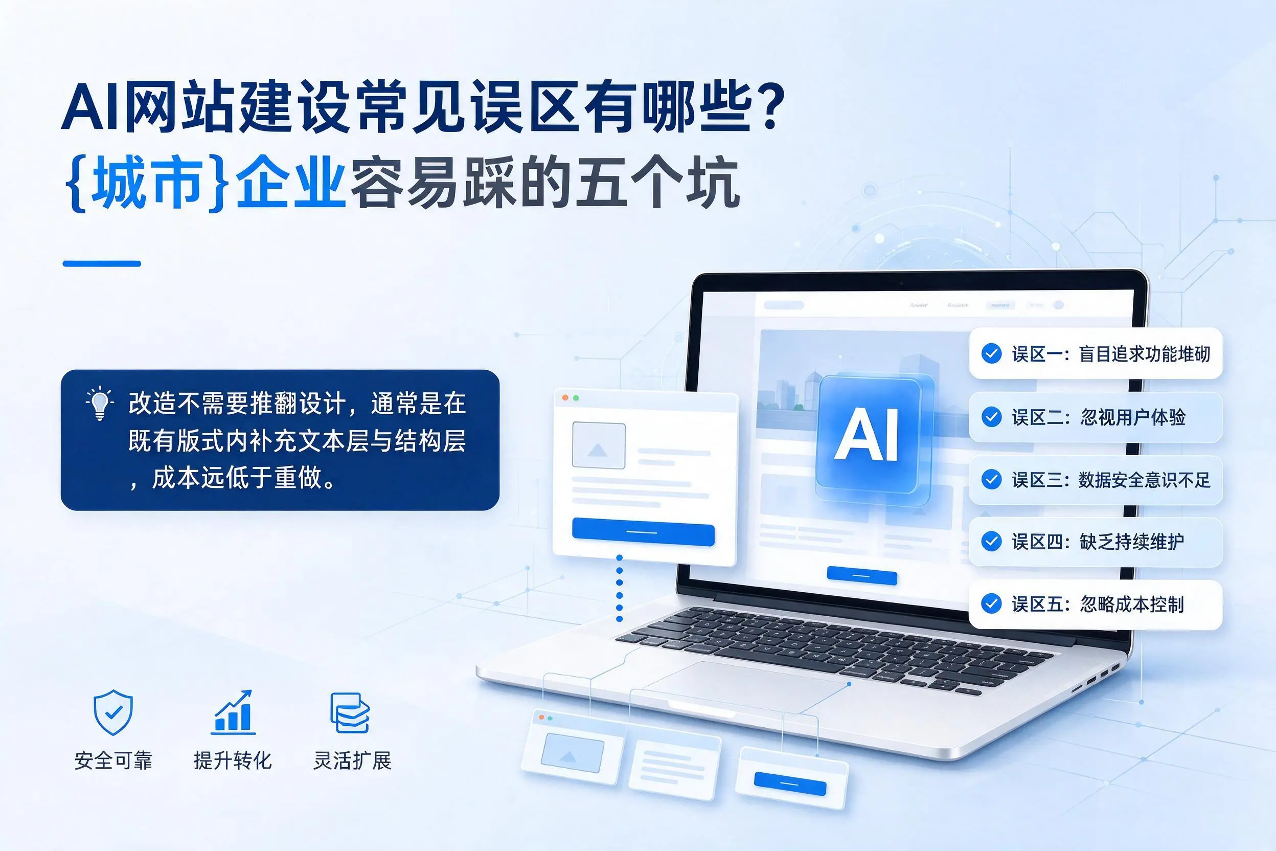 AI网站建设常见误区有哪些?陇南企业容易踩的五个坑